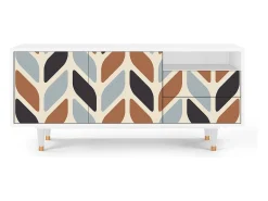 Online Mueble de TV - 125х56х41 cm - T7 - Beige Laure, Branco Bege