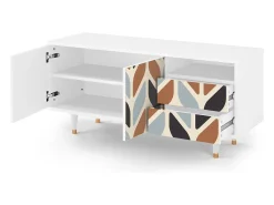 Online Mueble de TV - 125х56х41 cm - T7 - Beige Laure, Branco Bege