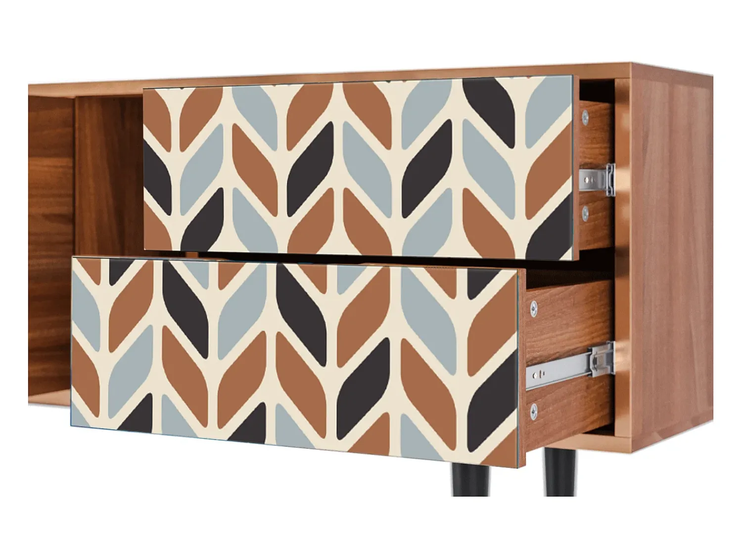 Móvel De Tv* Mueble de TV - 170х69х48 cm - T1 - Beige Laure, Nogueira Castanho