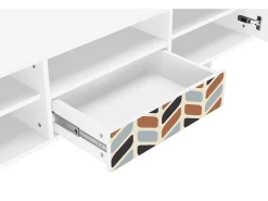 Móvel De Tv* Mueble de TV - 170х59х41 cm - T6 - Beige Laure, Branco Bege