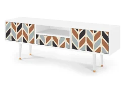 Móvel De Tv* Mueble de TV - 170х59х41 cm - T6 - Beige Laure, Branco Bege