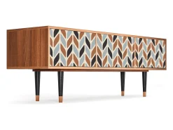 Móvel De Tv* Mueble de TV - 170х59х48 cm - T4 - Beige Laure, Nogueira Castanho