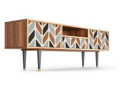 Móvel De Tv| Mueble de TV - 170х59х41 cm - T6 - Beige Laure, Nogueira Castanho