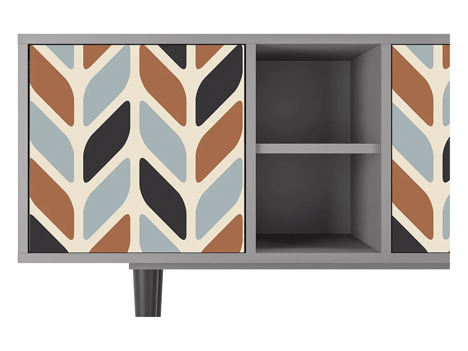 Móvel De Tv| Mueble de TV - 150х69х41 cm - T5 - Beige Laure, Cinza Cinzento