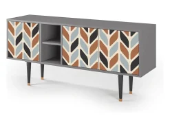 Móvel De Tv| Mueble de TV - 150х69х41 cm - T5 - Beige Laure, Cinza Cinzento