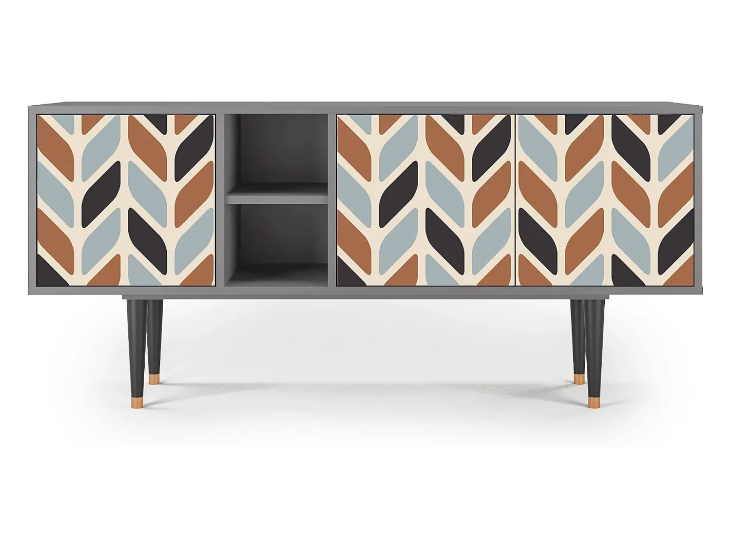 Móvel De Tv| Mueble de TV - 150х69х41 cm - T5 - Beige Laure, Cinza Cinzento