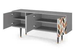 Móvel De Tv| Mueble de TV - 150х69х41 cm - T5 - Beige Laure, Cinza Cinzento
