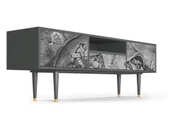 Móvel De Tv| Mueble de TV - 170х59х41 cm - T6 - Big Fish Eat Little, Antracite Cinza antracite