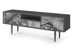 Móvel De Tv| Mueble de TV - 170х59х41 cm - T6 - Big Fish Eat Little, Antracite Cinza antracite