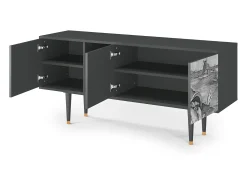 Móvel De Tv| Mueble de TV - 150х69х41 cm - T5 - Big Fish Eat Little, Antracite Cinza antracite