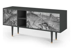 Móvel De Tv| Mueble de TV - 150х69х41 cm - T5 - Big Fish Eat Little, Antracite Cinza antracite