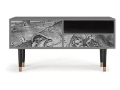 Móvel De Tv* Mueble de TV - 115х59х48 cm - T3 - Big Fish Eat Little, Cinza Cinzento