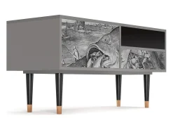 Móvel De Tv* Mueble de TV - 115х59х48 cm - T3 - Big Fish Eat Little, Cinza Cinzento