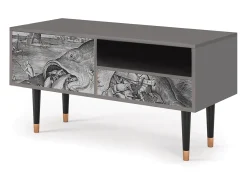 Móvel De Tv* Mueble de TV - 115х59х48 cm - T3 - Big Fish Eat Little, Cinza Cinzento