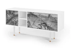 Móvel De Tv* Mueble de TV - 150х69х41 cm - T5 - Big Fish Eat Little, Branco Bege