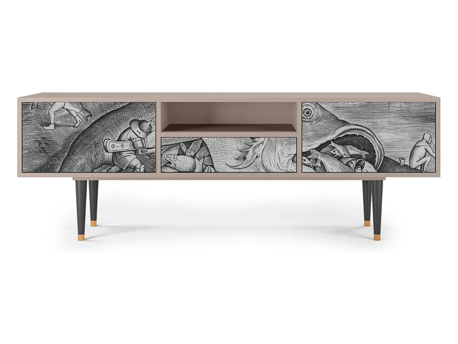 Mueble de TV - 170х59х41 cm - T6 - Big Fish Eat Little, Latte^ Móvel De Tv