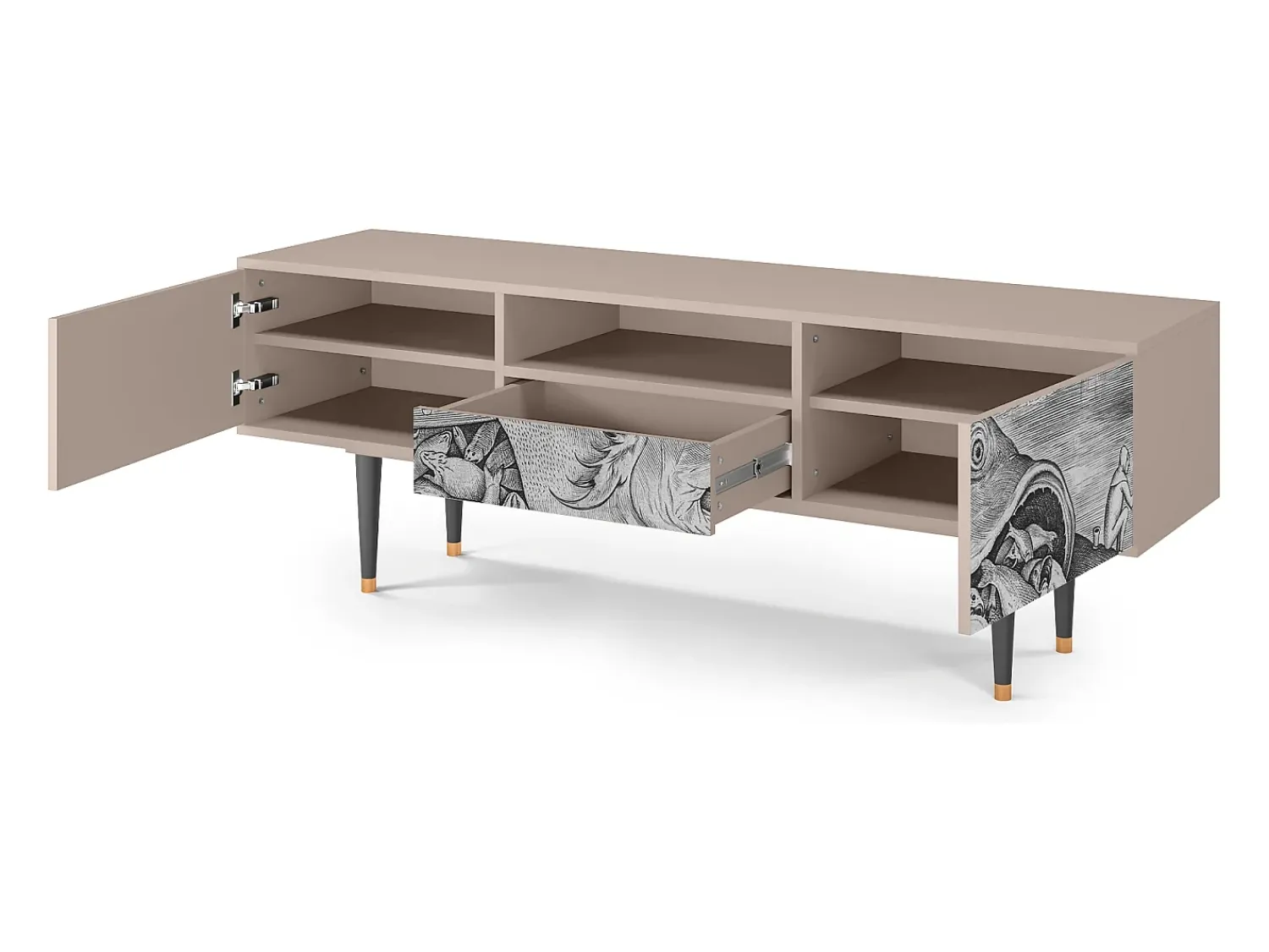Mueble de TV - 170х59х41 cm - T6 - Big Fish Eat Little, Latte^ Móvel De Tv