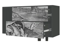Móvel De Tv* Mueble de TV - 170х69х48 cm - T1 - Big Fish Eat Little, Antracite Cinza antracite