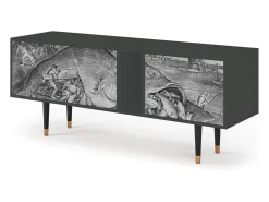 Móvel De Tv* Mueble de TV - 170х69х48 cm - T1 - Big Fish Eat Little, Antracite Cinza antracite
