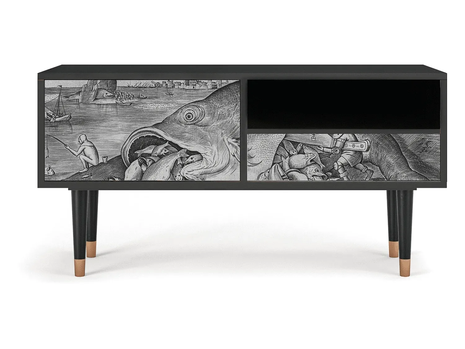 Mueble de TV - 115х59х48 cm - T3 - Big Fish Eat Little, Antracite^ Móvel De Tv