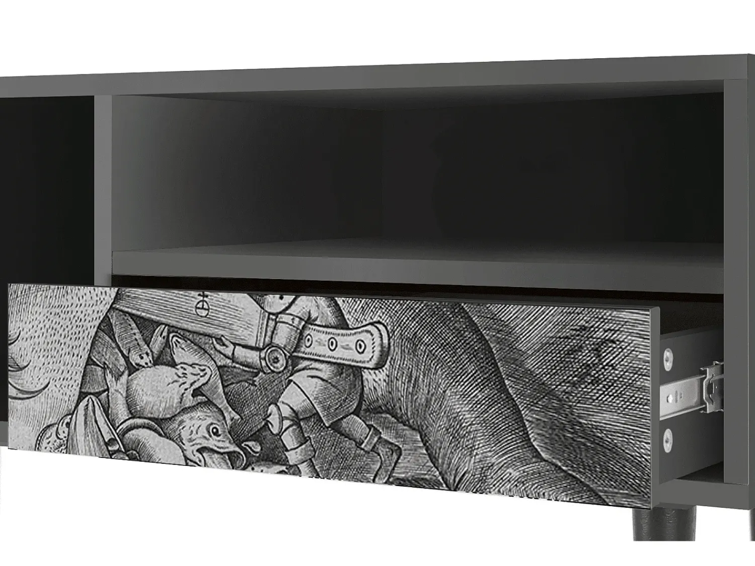 Mueble de TV - 115х59х48 cm - T3 - Big Fish Eat Little, Antracite^ Móvel De Tv