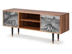 Móvel De Tv* Mueble de TV - 170х69х48 cm - T2 - Big Fish Eat Little, Nogueira Castanho