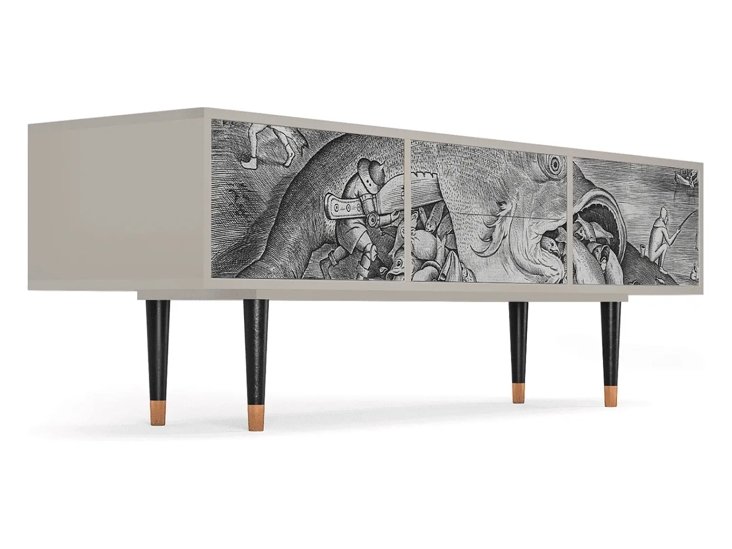 Móvel De Tv* Mueble de TV - 170х59х48 cm - T4 - Big Fish Eat Little, Areia Bege