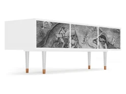 Móvel De Tv| Mueble de TV - 170х59х48 cm - T4 - Big Fish Eat Little, Branco Bege