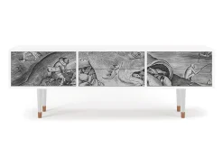 Móvel De Tv| Mueble de TV - 170х59х48 cm - T4 - Big Fish Eat Little, Branco Bege
