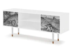 Mueble de TV - 170х69х48 cm - T2 - Big Fish Eat Little, Branco^ Móvel De Tv