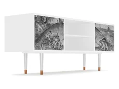 Mueble de TV - 170х69х48 cm - T2 - Big Fish Eat Little, Branco^ Móvel De Tv
