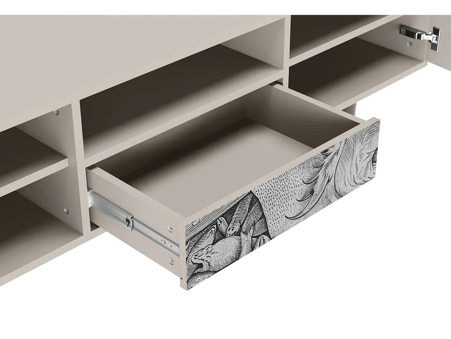 Móvel De Tv* Mueble de TV - 170х59х41 cm - T6 - Big Fish Eat Little, Areia Bege