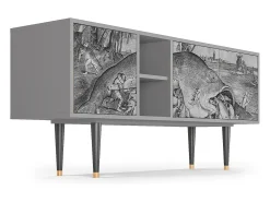 Best Mueble de TV - 150х69х41 cm - T5 - Big Fish Eat Little, Cinza Cinzento