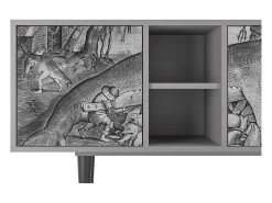 Best Mueble de TV - 150х69х41 cm - T5 - Big Fish Eat Little, Cinza Cinzento