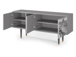 Best Mueble de TV - 150х69х41 cm - T5 - Big Fish Eat Little, Cinza Cinzento