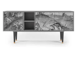 Best Mueble de TV - 150х69х41 cm - T5 - Big Fish Eat Little, Cinza Cinzento