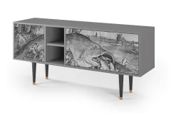 Best Mueble de TV - 150х69х41 cm - T5 - Big Fish Eat Little, Cinza Cinzento