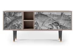 Móvel De Tv* Mueble de TV - 150х69х41 cm - T5 - Big Fish Eat Little, Areia Bege
