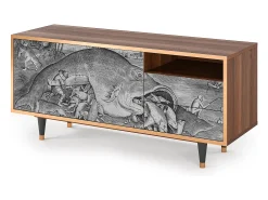 Outlet Mueble de TV - 125х56х41 cm - T7 - Big Fish Eat Little, Nogueira Castanho