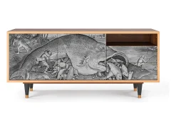 Outlet Mueble de TV - 125х56х41 cm - T7 - Big Fish Eat Little, Nogueira Castanho