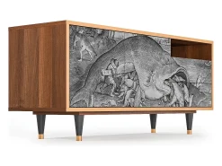 Outlet Mueble de TV - 125х56х41 cm - T7 - Big Fish Eat Little, Nogueira Castanho
