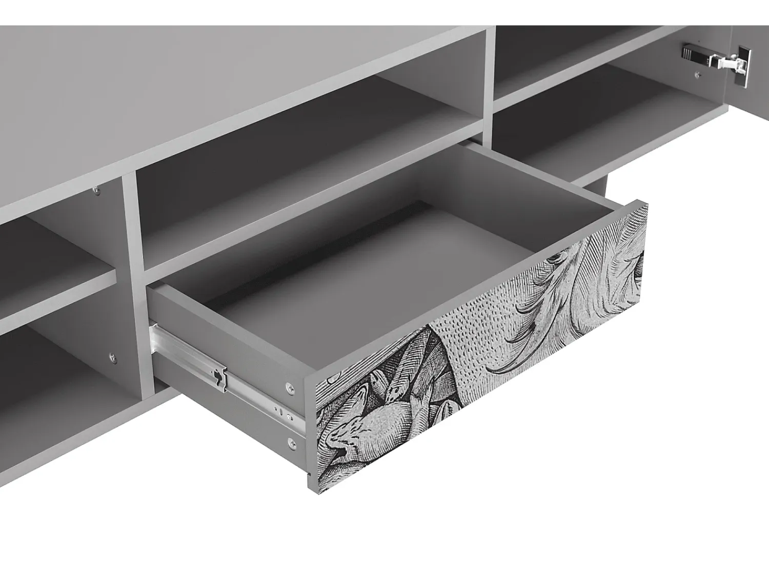 Clearance Mueble de TV - 170х59х41 cm - T6 - Big Fish Eat Little, Cinza Cinzento