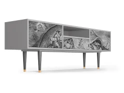 Clearance Mueble de TV - 170х59х41 cm - T6 - Big Fish Eat Little, Cinza Cinzento