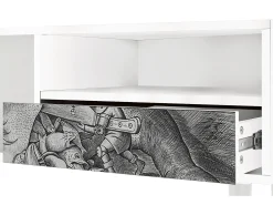 Best Mueble de TV - 115х59х48 cm - T3 - Big Fish Eat Little, Branco Bege