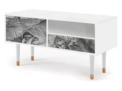Best Mueble de TV - 115х59х48 cm - T3 - Big Fish Eat Little, Branco Bege