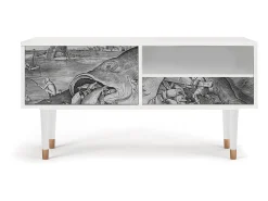 Best Mueble de TV - 115х59х48 cm - T3 - Big Fish Eat Little, Branco Bege
