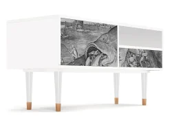 Best Mueble de TV - 115х59х48 cm - T3 - Big Fish Eat Little, Branco Bege