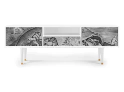 Móvel De Tv| Mueble de TV - 170х59х41 cm - T6 - Big Fish Eat Little, Branco Bege