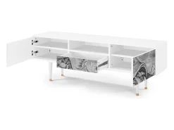 Móvel De Tv| Mueble de TV - 170х59х41 cm - T6 - Big Fish Eat Little, Branco Bege