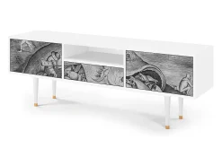 Móvel De Tv| Mueble de TV - 170х59х41 cm - T6 - Big Fish Eat Little, Branco Bege
